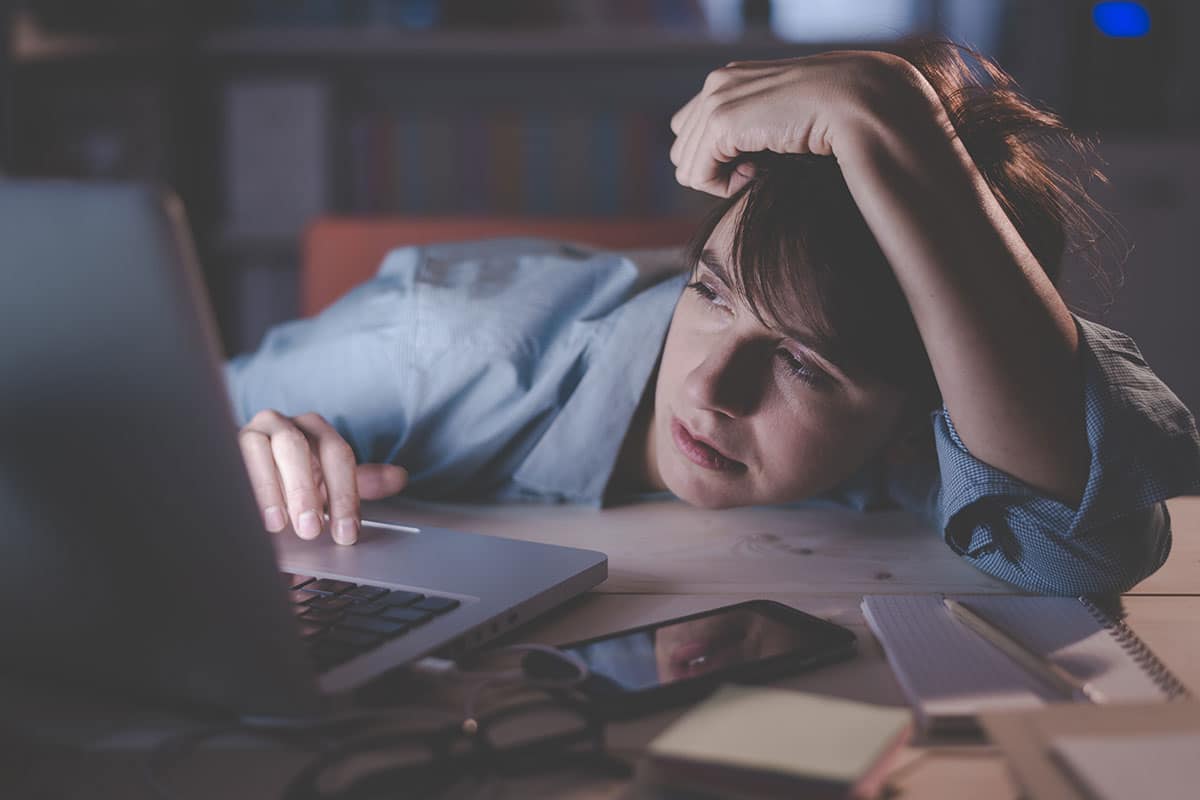 Women suffering the symptoms of sleep deprivation