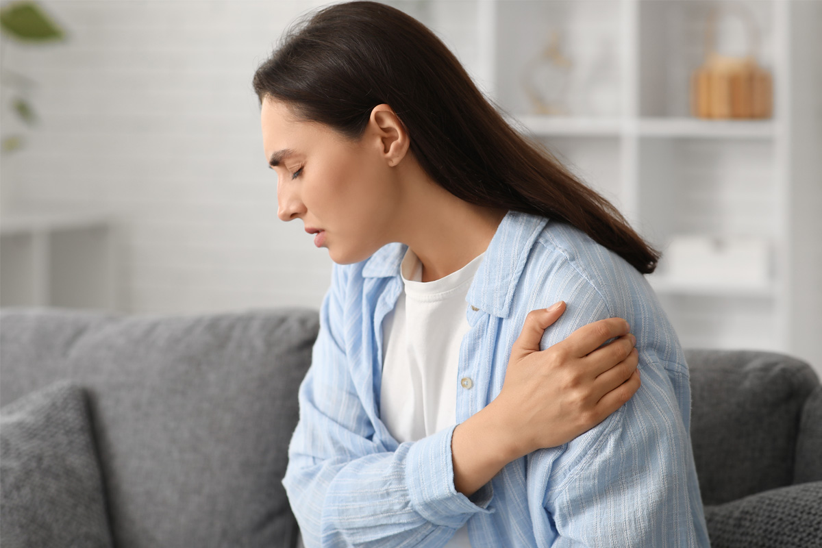 Women suffering from a medical condition after a restless night's sleep.